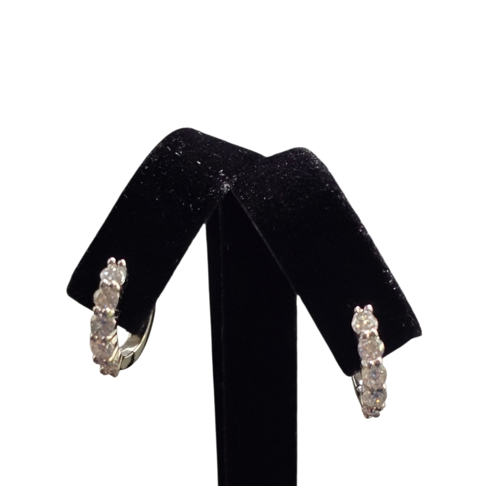 2.5 ctw Moissanite Hoop Earrings In 925 Sterling Silver Setting